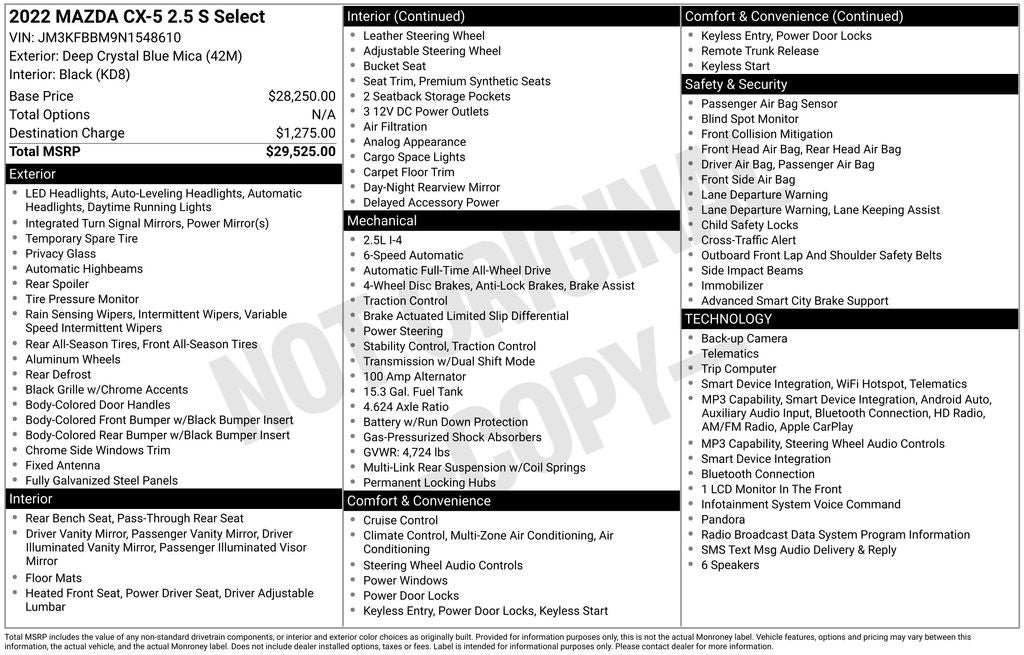 2022 Mazda Mazda CX-5 2.5 S Select Package