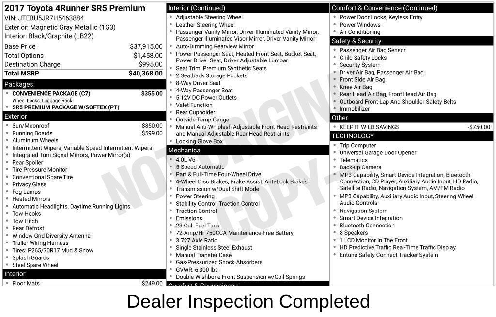 2017 Toyota 4Runner SR5 Premium