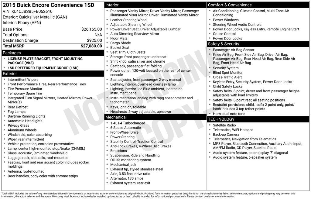 2015 Buick Encore Convenience