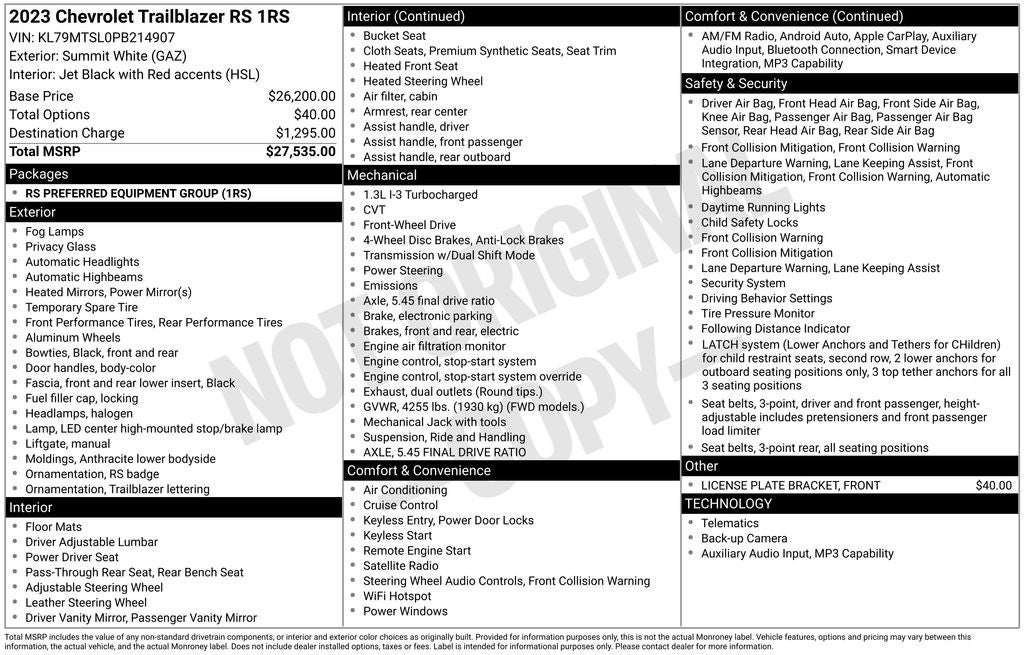 2023 Chevrolet TrailBlazer RS