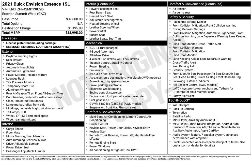 2021 Buick Envision Essence